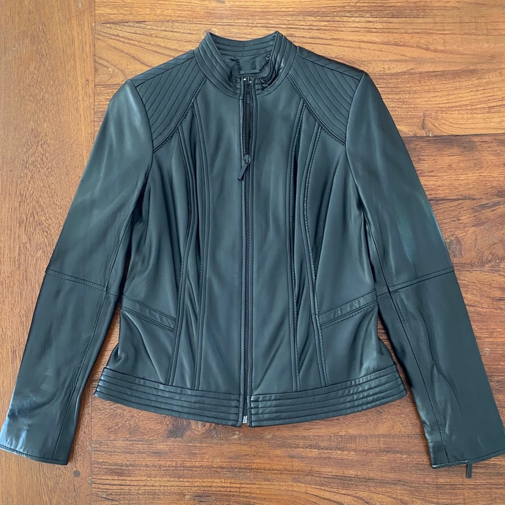 Gili black genuine leather jacket
